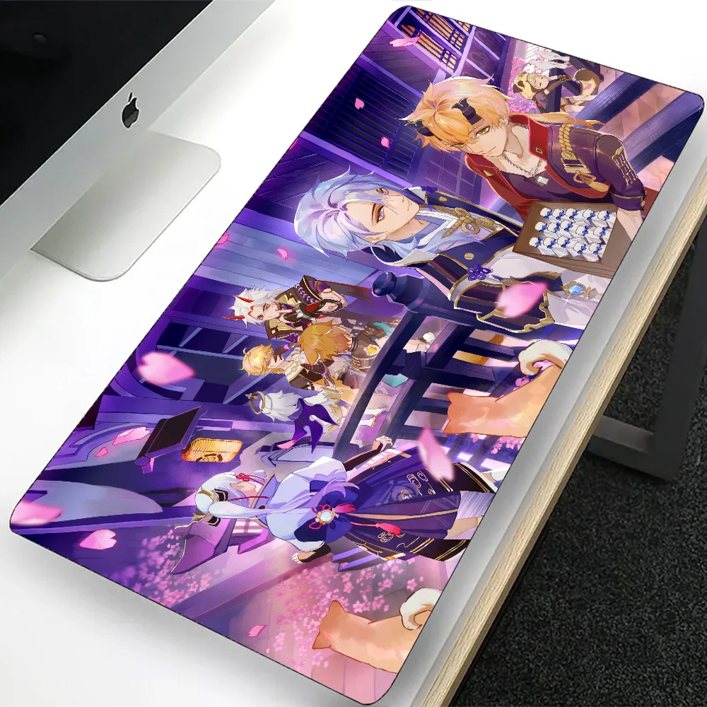 Genshin Impact Large Gaming Mouse Pad, Kamisato Ayato, Computador Mousepad, PC Gamer, Laptop, Tapete de teclado do escritório, Desk Pad