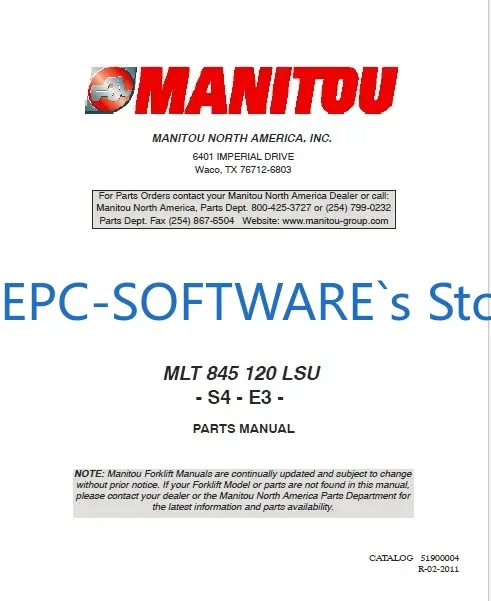 

EPC-OFTWARE Запасные части для вилочных погрузчиков Manitou 2018.