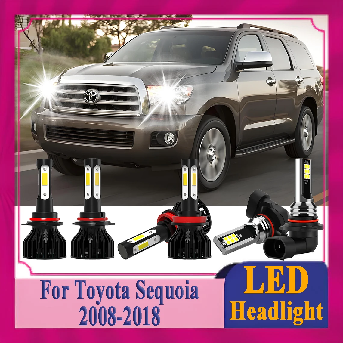 

H11 9005 HB3 Canbus Автомобильная светодиодная лампа для фар 360 Вт 60000LM Автосветильник 6000K 12V Для Toyota Sequoia 2008-2014 2015 2016 2017 2018