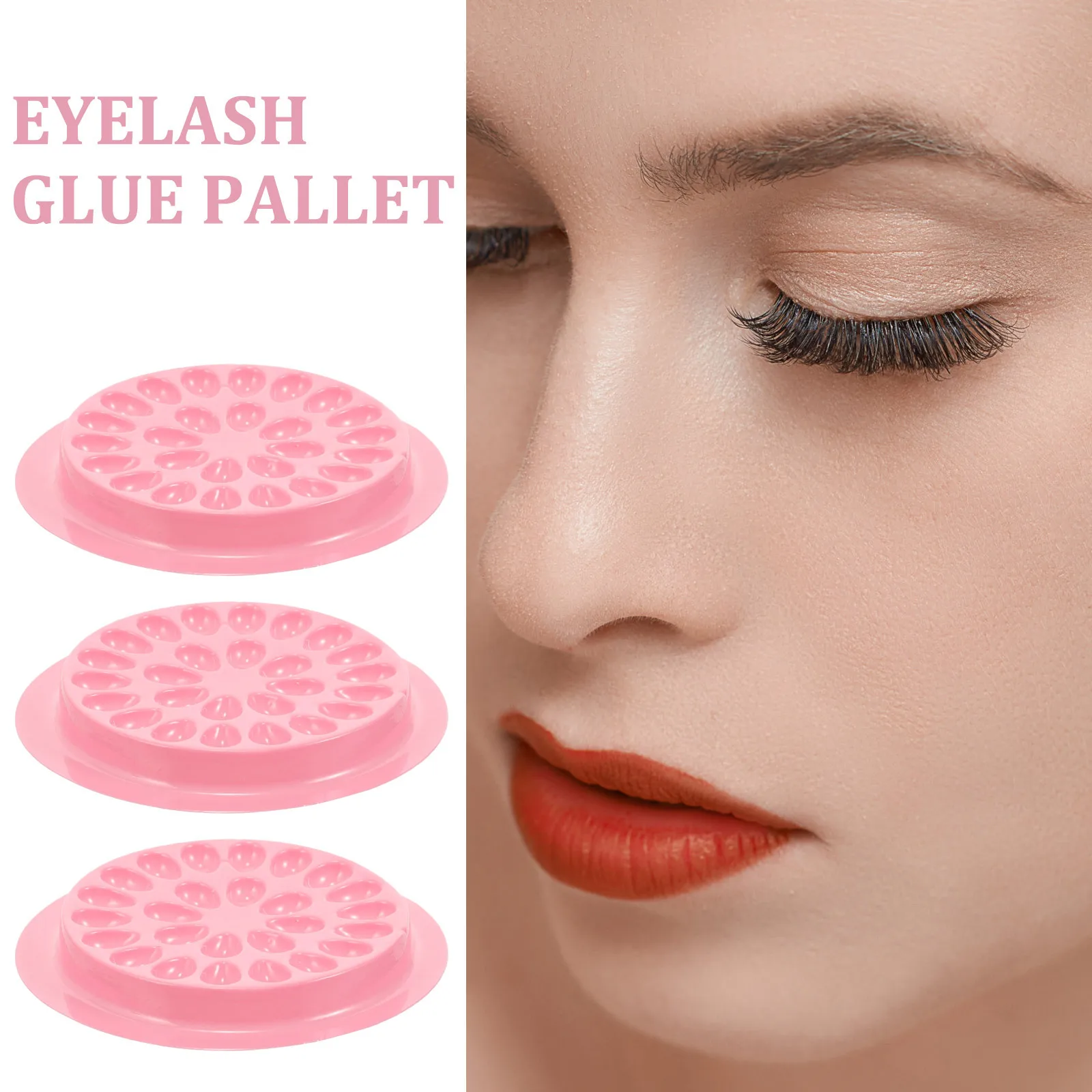 100 stuks wimperlijmhouder pallet gegroefd ontwerp voor verlenging enten draagbare valse wimpers toolkit