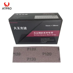 Papel de lija de malla de 10 piezas, 30 piezas, 50 piezas, 70x198mm, hoja de arena sin polvo, mosquetón antibloqueo, papel de lija abrasivo 80-400, abrasivo automotriz