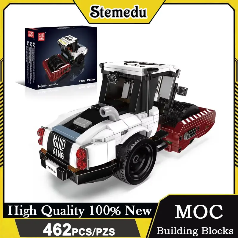 MOULD KING 24084 462pcs Road Roller Building Blocks Kit Construction Engineering Vehicle Model Mechanical DIY Assembly Brick Toy