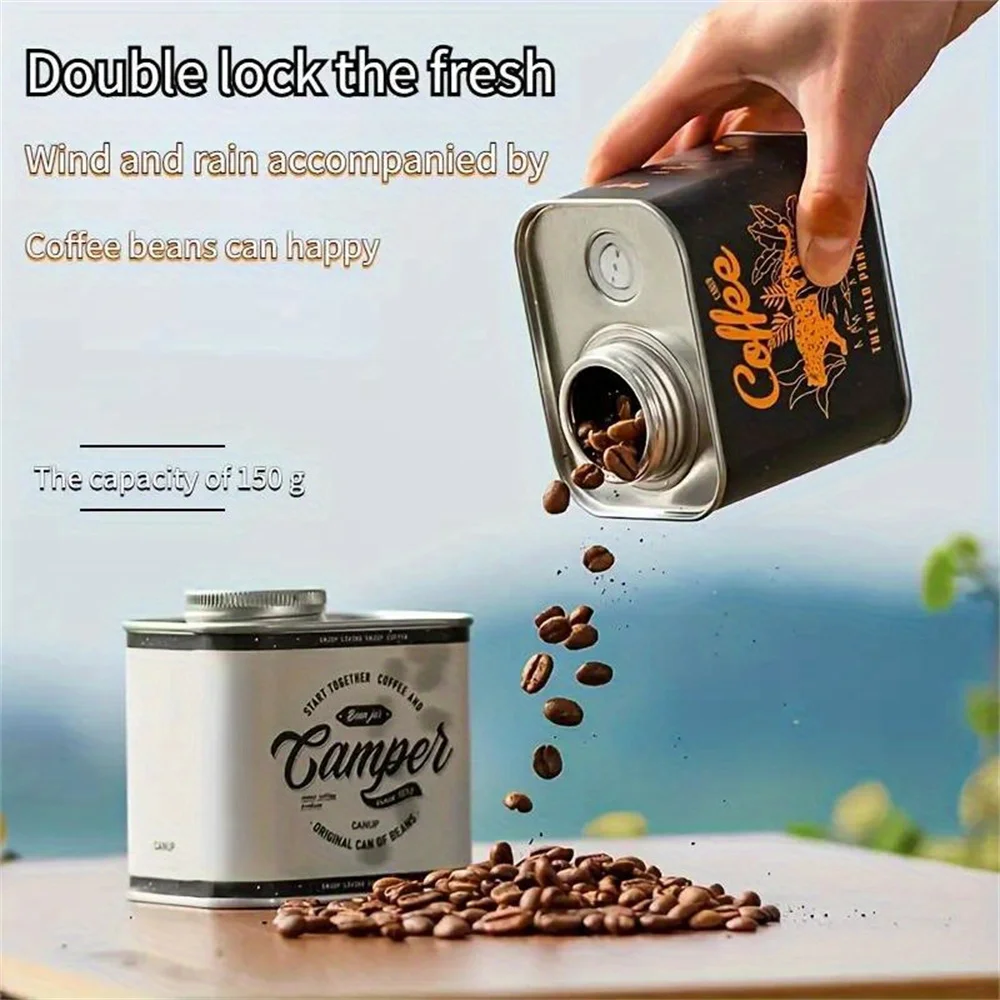 Coffee Bean Sealed Can Outdoor Camping Tin Box Food Grade Packaging Storage Fresh Breathing Tin Can