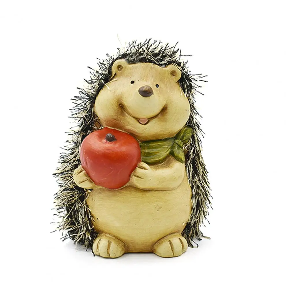 Decoration 3 Pcs Mini Hedgehog Figurine Set Cute Small Ceramic Statues for Fairy Garden Bonsai Plant Pots Micro Landscape Decor