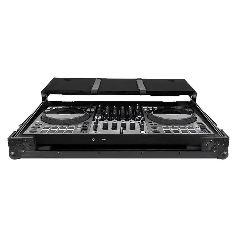 

Black DJ Flight Case with Laptop Platform And Wheels for Equipment Storage And Transport