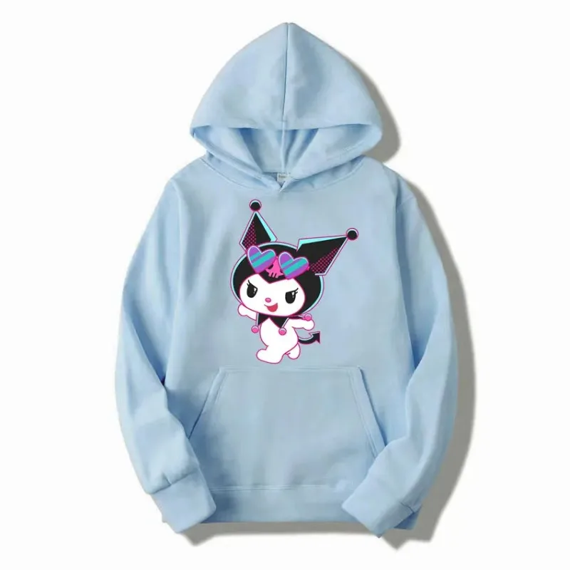 Grunge Clothing Fashion Autumn Winter Women\'s Hoodie Sanrio Hello Kitty Kuromi Cute Clothes Y2k Oversized Long Sleeve Pullover