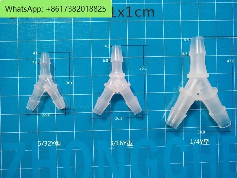 

20Pcs PP new small and medium-sized tee pipe joints plastic pipe oblique tee flexible equal diameter Y-type