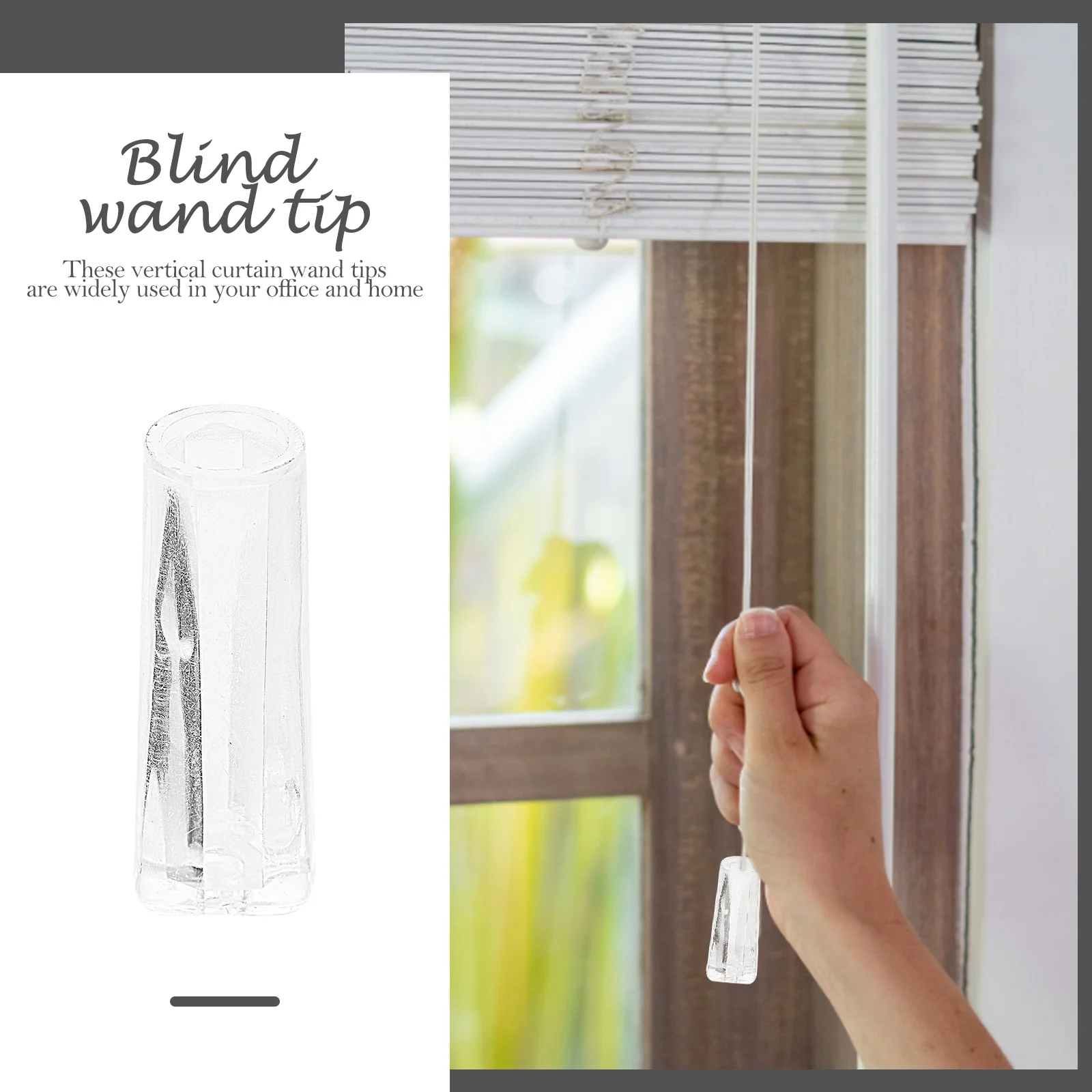 

12Pcs Blind Wand Handle Replacement Tip Strong Lightweight Design for Window Blinds Rods Tilt Vertical Household Use