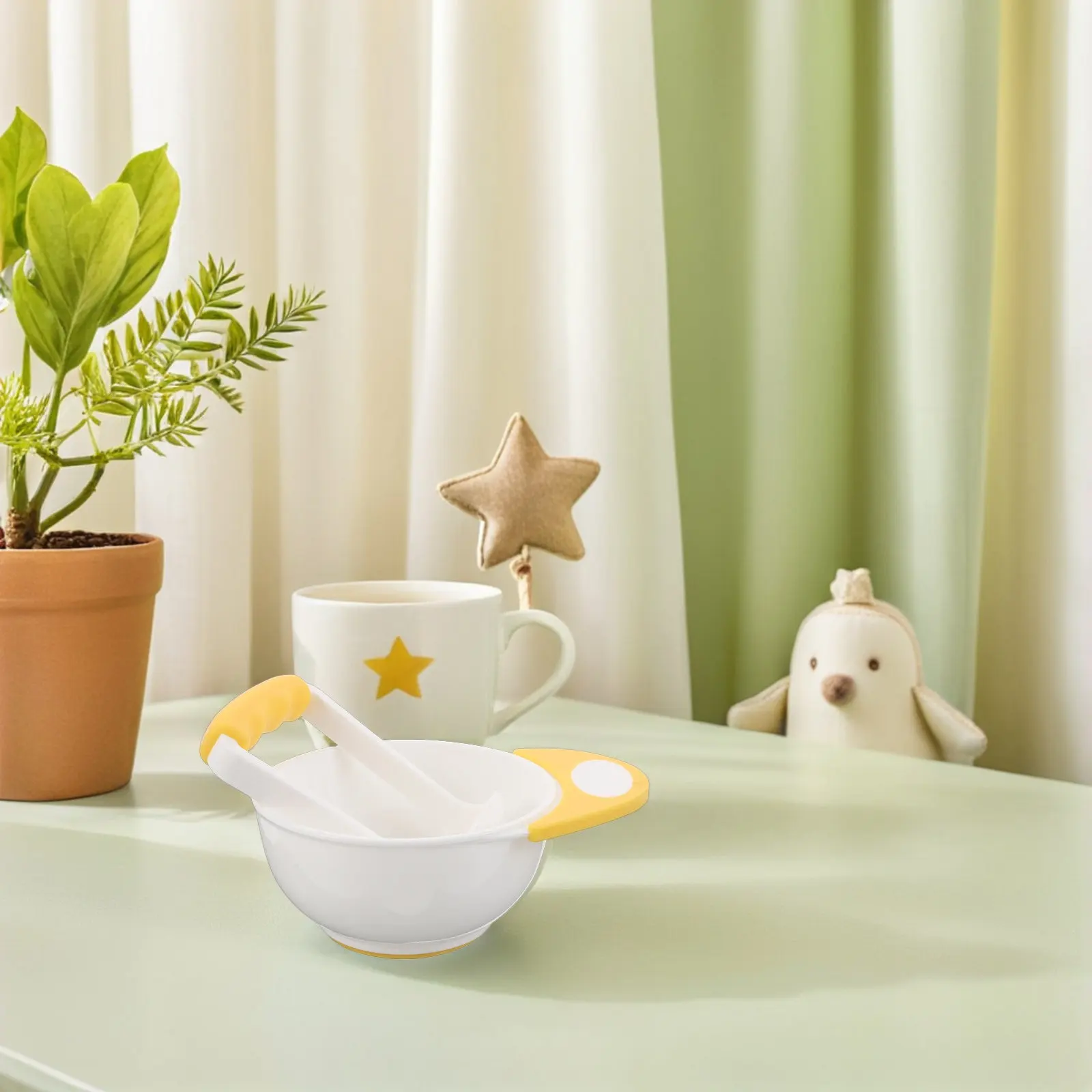 

1Set Baby Food Masher Bowl Portable Ergonomic Baby Complementary Food Grinder Tool for Travel Outdoor Use Easy Clean Antislip