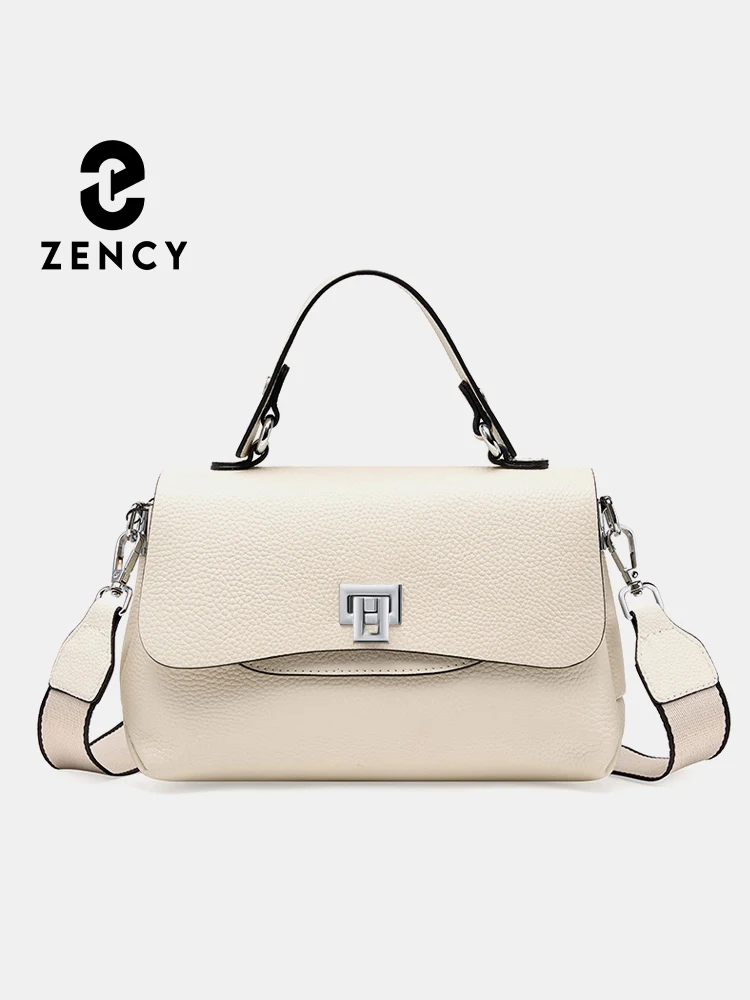 Zency Women Genuine Leather Top-handle Bag Envelope Bags Luxury Designer Shoulder Handbag Ladies Elegant Crossbody For Ladies