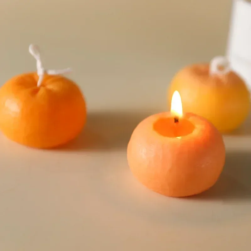 New 3D Orange Silicone Candle Mould Fruit‑Shape Mold For Soap Bath Bombs DIY Handmade Candle Soap Epoxy Resin Craft Accessory