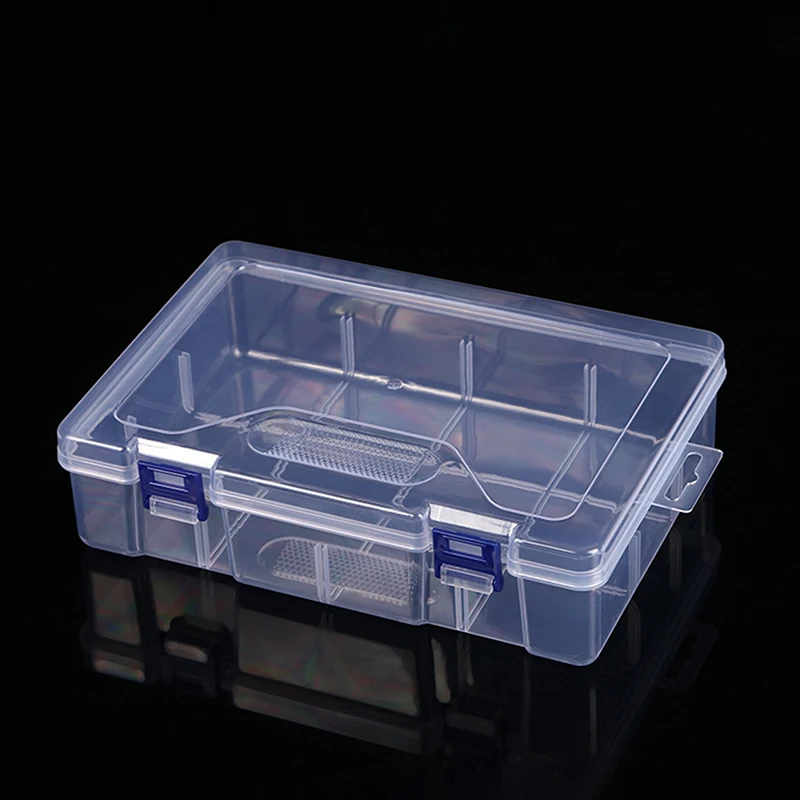 23*16*6cm Transparent Plastic Storage Box For Small Component Jewelry Tool Box Bead Pills Organizer Nail Art Tip Case Container