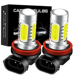 ASLENT 2x 1500LM 9005 9006 HB3 HB4 H8 H11 PSX24W P13W PSX26W H16 PS19W High Quality COB LED Fog Lights Bulb White Yellow Blue