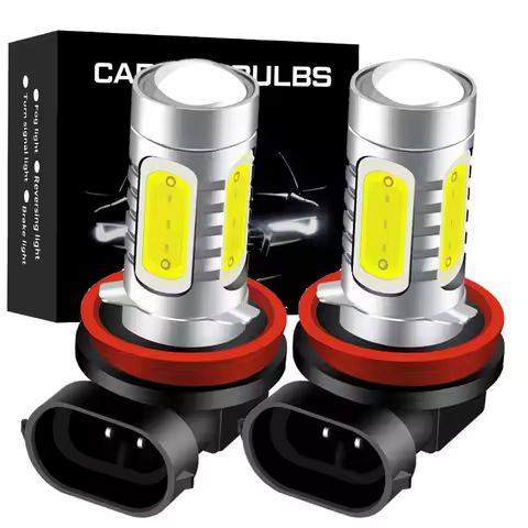 ASLENT 2x 1500LM 9005 9006 HB3 HB4 H8 H11 PSX24W P13W PSX26W H16 PS19W High Quality COB LED Fog Lights Bulb White Yellow Blue