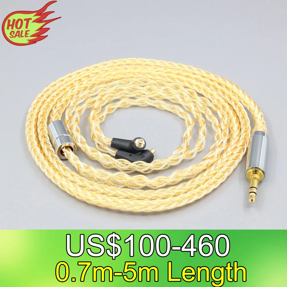 LN008414 8 Core 99% 7n Pure Silver 24k Gold Plated Earphone Cable For Etymotic ER4SR ER4XR ER3XR ER3SE ER2XR ER2SE