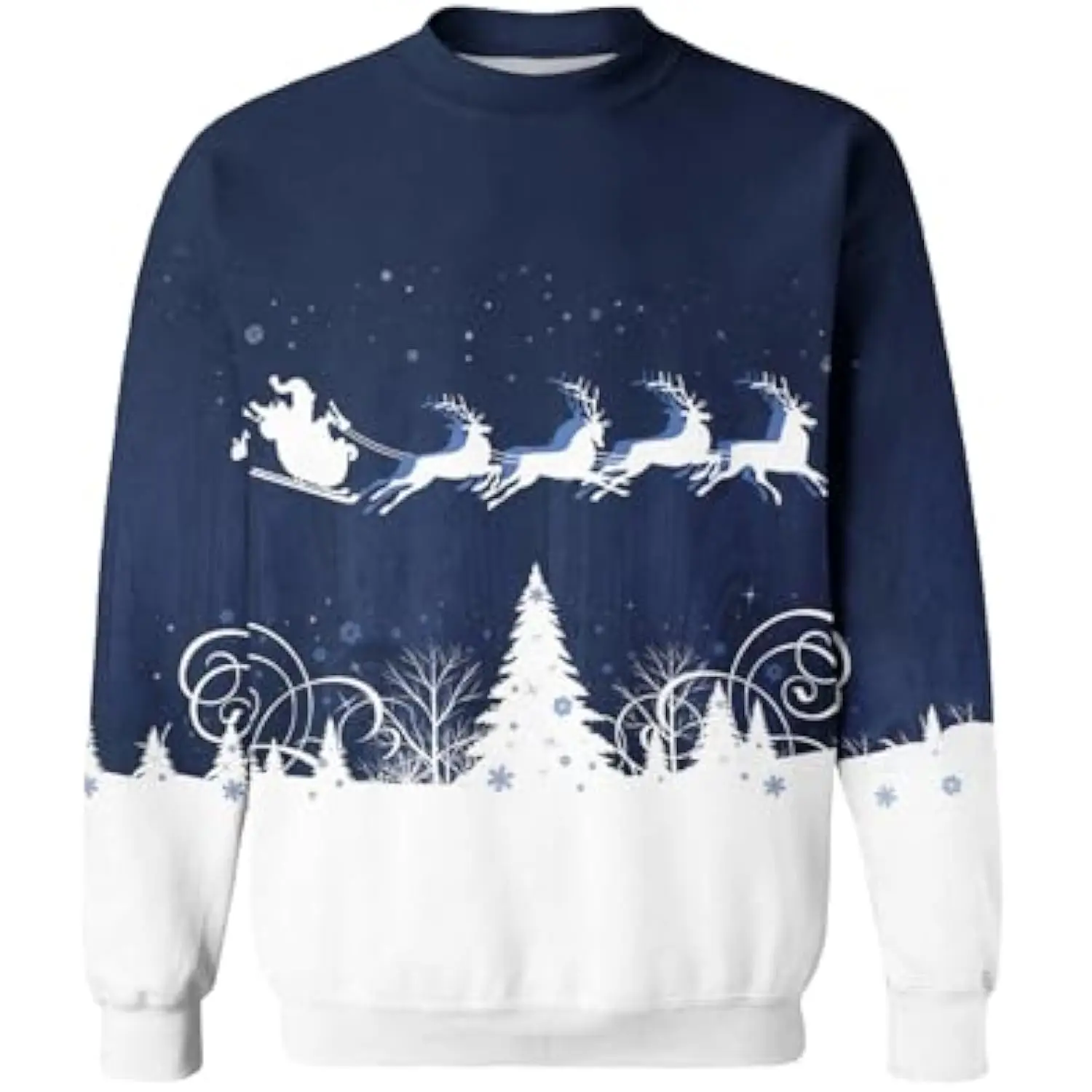 Men's Christmas Jumper Sweater Printed Pullover,3D Funny Digital Print Sweatshirt Suit for Men Woman