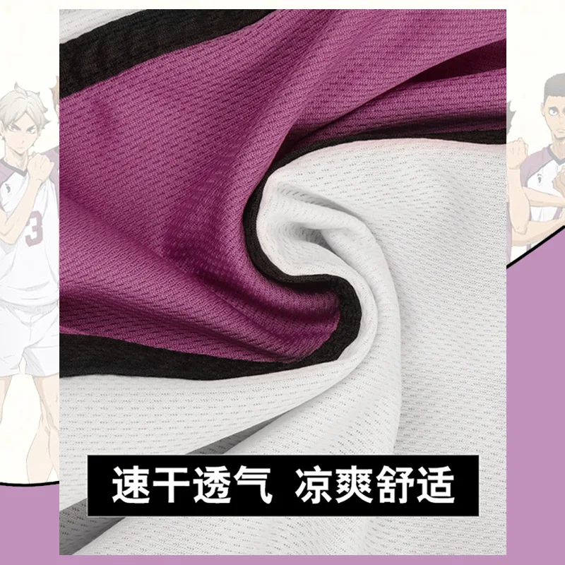 Anime Haikyuu Cosplay Costume Shiratorizawa High School Sportswear Volleyball Club Jersey Uniform Tendou Satori T-shirt Full Set