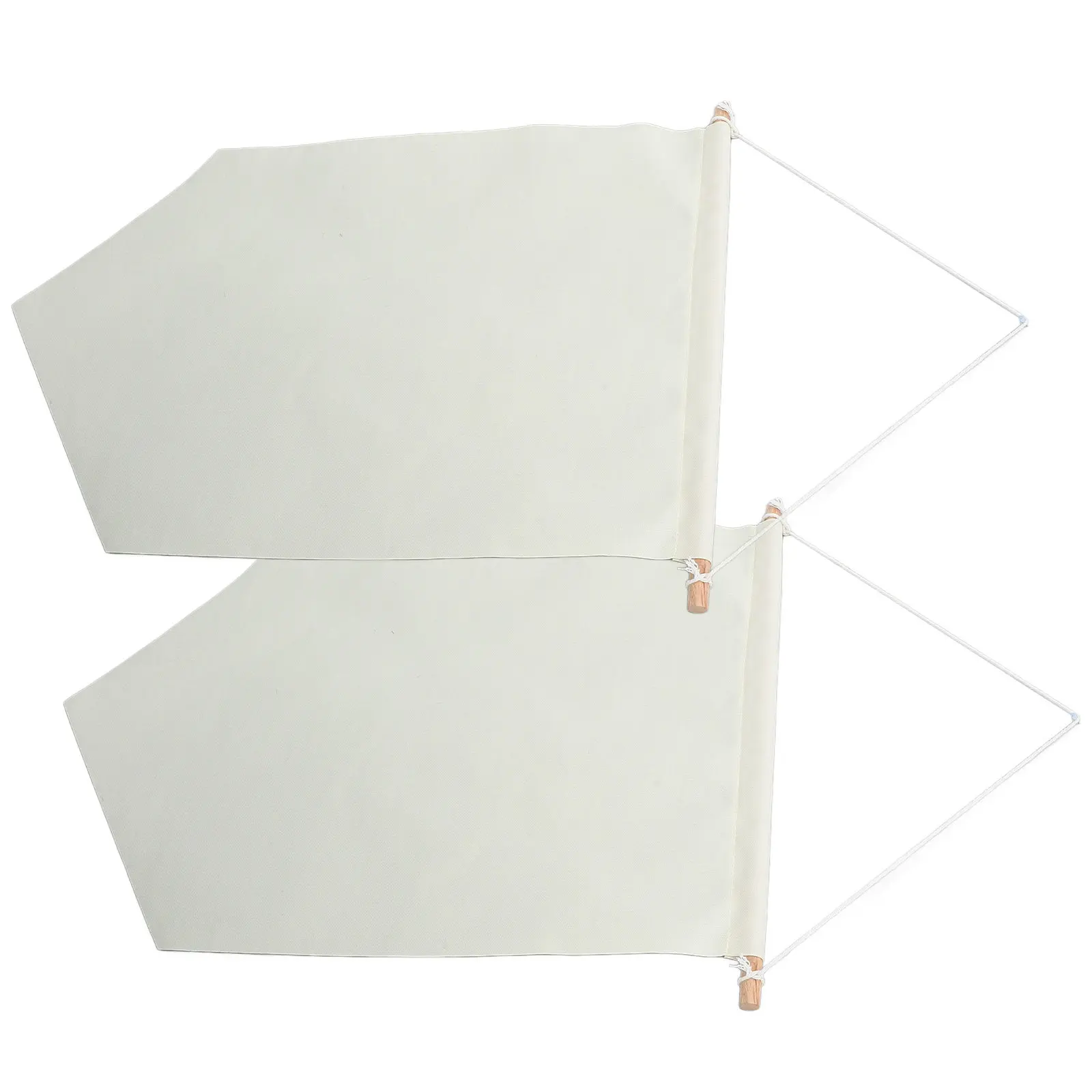 2Pcs Blank Lawn Flags Heavy Duty Canvas Garden Flags with Natural Wood Poles for Patio Yard Decor DIY Projects All Weather