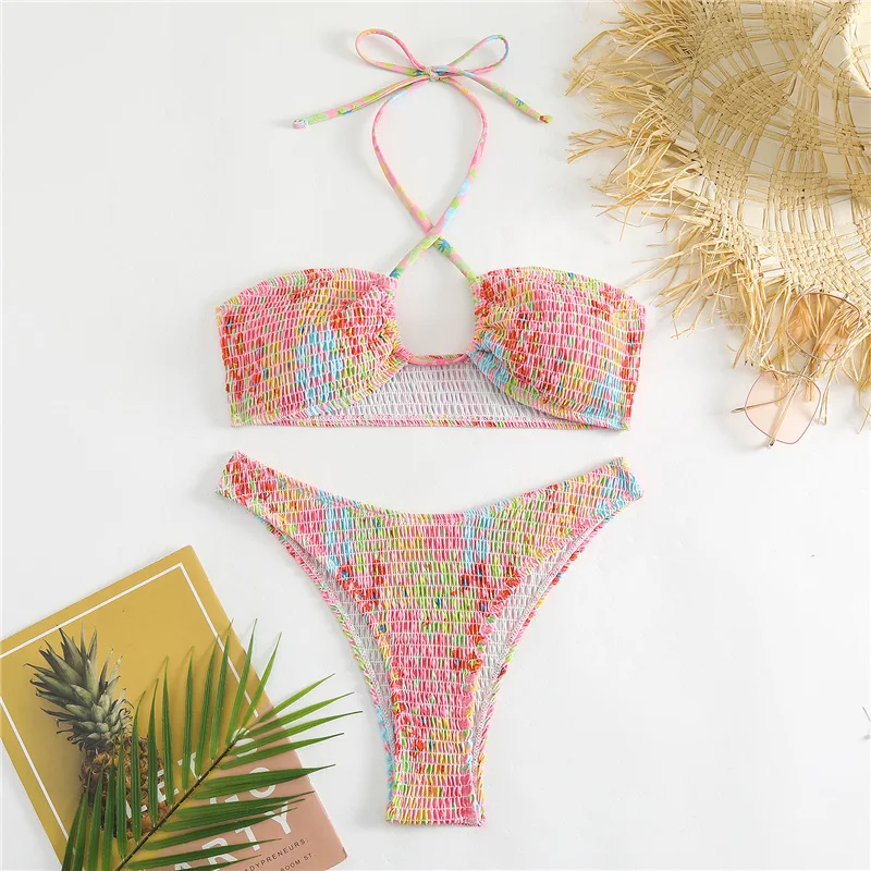 Bikini con abertura para mujer, traje de baño Sexy para vacaciones en la playa, novedad