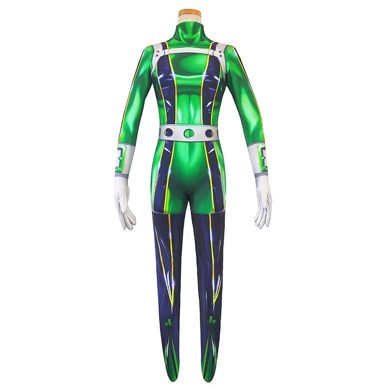 Boku no Hero Froppy Cosplay Costume Pro Hero Tsuyu Asui Zentai Suit Women Halloween Bodysuit Jumpsuit