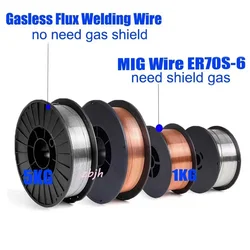 4.5kg MIG Welding Wire Gas Shield No Gas ER70S-6 Gasless Flux Cored Wire E71T-GS 0.6/0.8/1.0/1.2mm Steel Welding Material