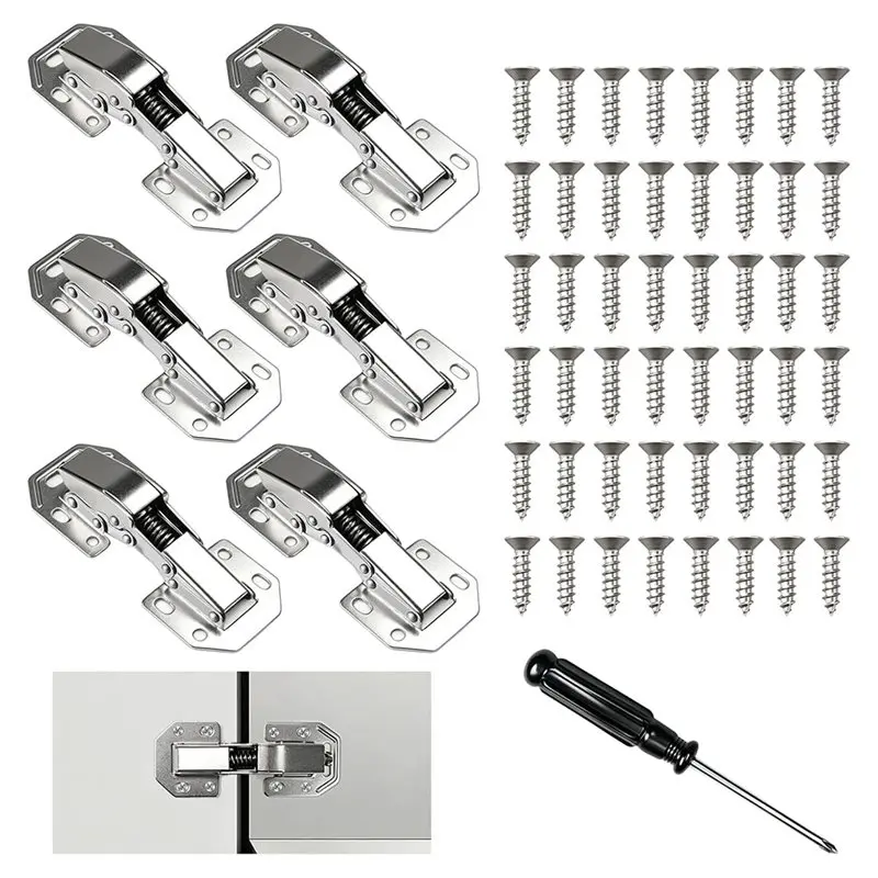 [NEWA64Z!】 Soft-Close Hinges(90° Screw-On) With Hydraulic Dampers For Furniture For Kitchens Cabinets,Cupboards Wardrobes
