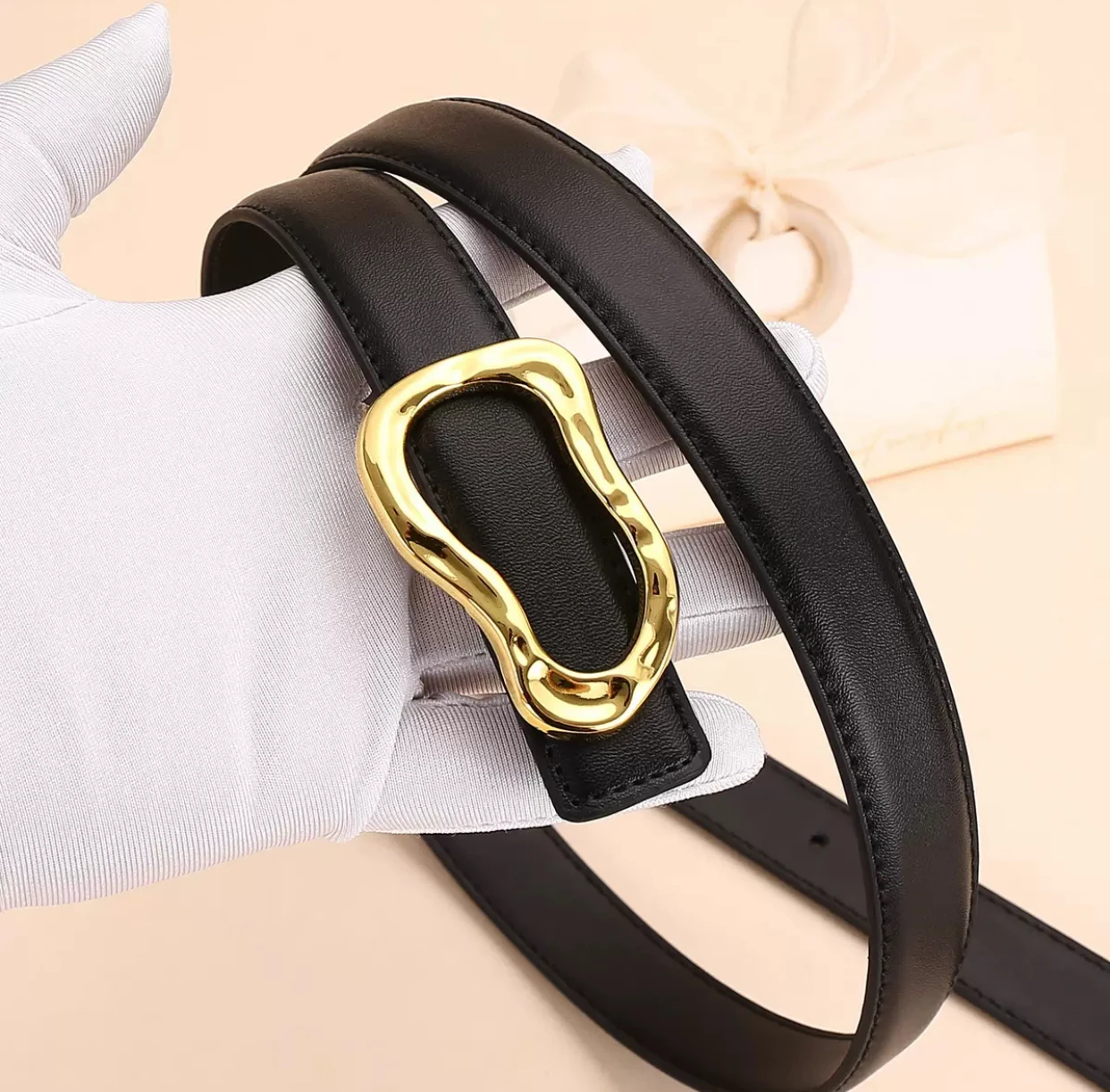 

Luxurious design, two-layer cowhide belt, women's genuine leather belt, fashionable decoration, versatile pants belt, high-end