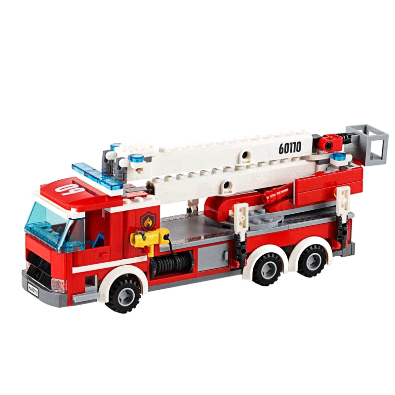 City Fire Station60110 Fighting Trucks Car Helicopter Building Blocks Firehouse Firefighter Bricks Educational Toys Gift 10831