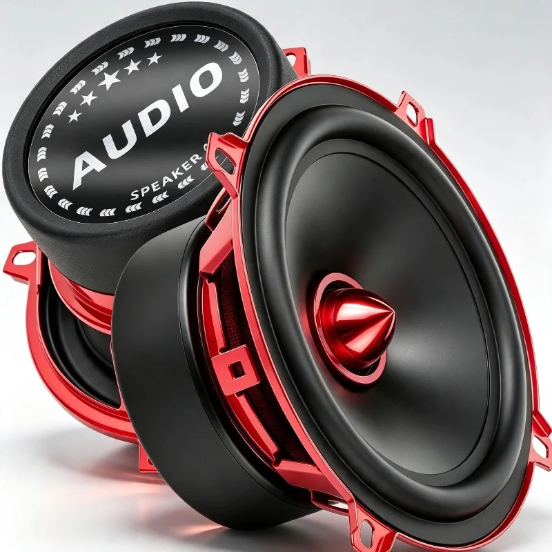 2 Pcs 5.25 Inch Car subwoofer Peak 600W 4 Ohm Car Speakers Modified Midrange Bass Speaker Deep Bass & Crystal Clear Audio