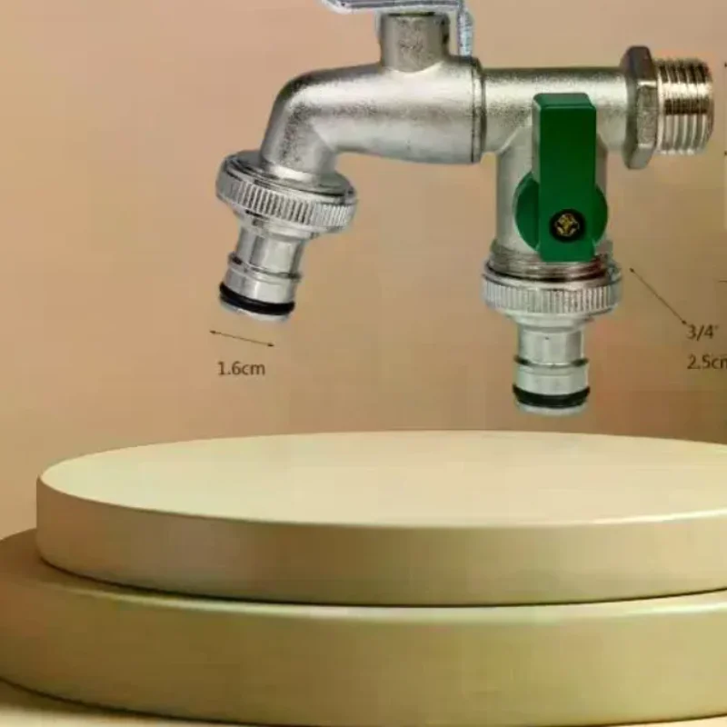 1Pcs Zinc Alloy Water Faucet 1/2'' 3/4'' Outside & Inside Turn On/Off Lever Handle Watering Supply Taps Ball Valve Garden Tools