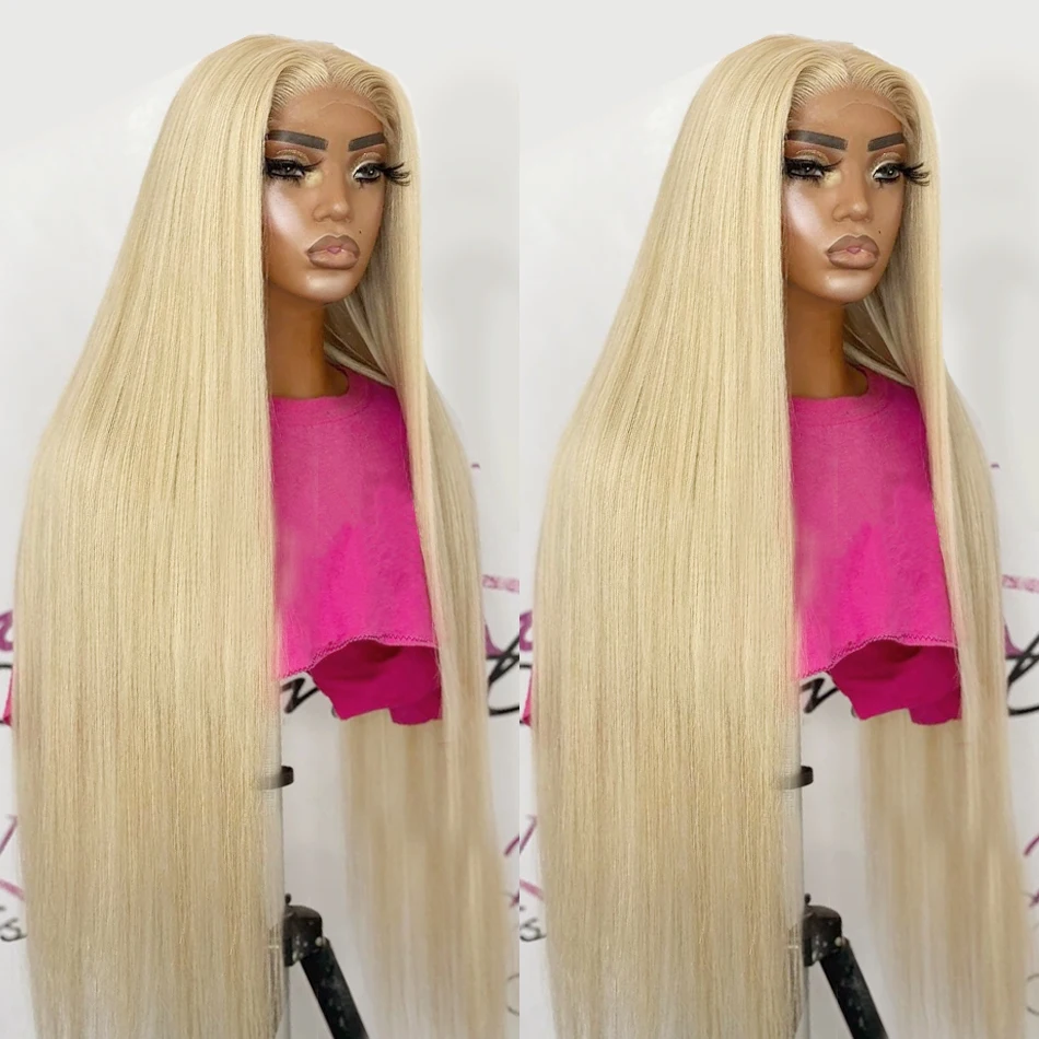 HD 30 36 Inches 250% 13x4 Lace Front Human Hair Wigs 13x6 Lace Frontal Wig Honey Blonde 613 Bone Straight Transparent Remy Hair