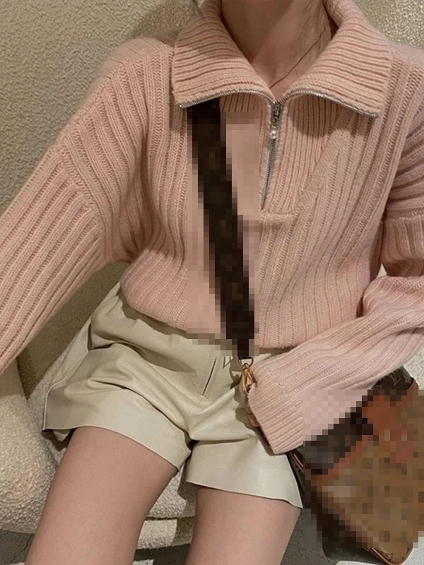 

Женский вязаный свитер с высоким воротником в стиле ретро, свободное пальто для похудения, осень-зима, Новое поступление, модное...