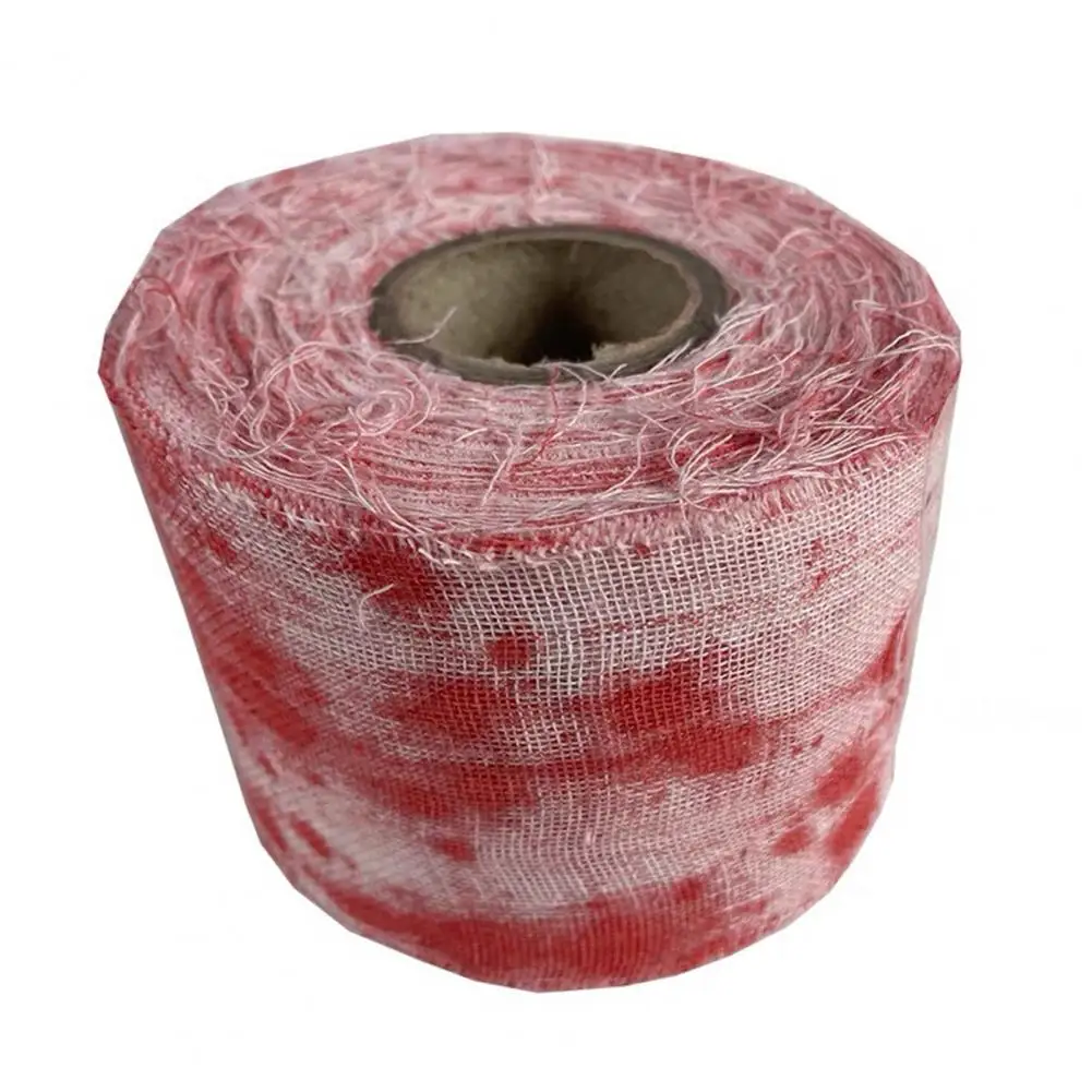 Realistic Blood Stains Fabric Halloween Blood Bandage Gauze Decoration for Haunted House Party Venue Layout Props for Secret