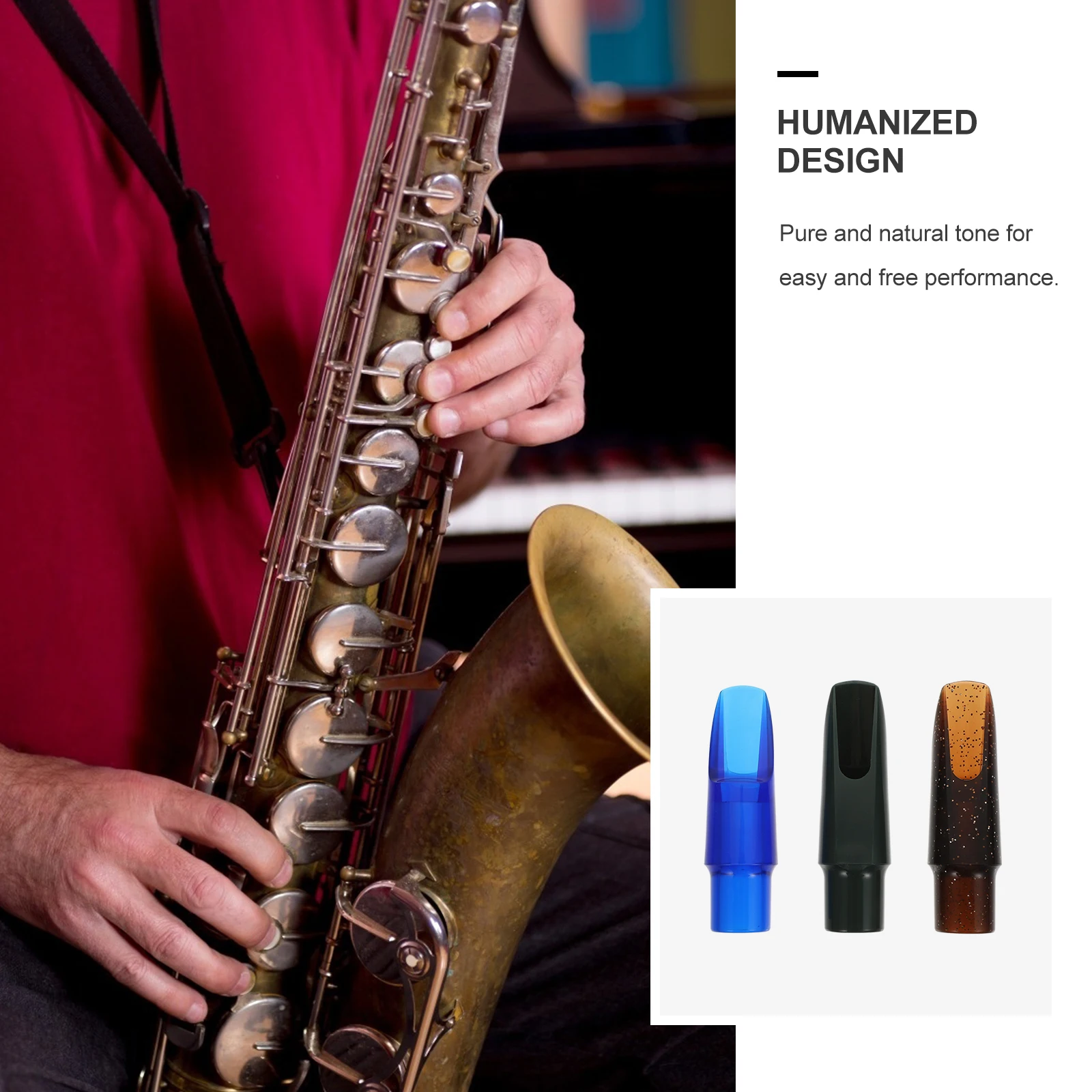 

s Alto Sax Mouthpiece Food Grade Plastic Airtight Design Replacement Part for Saxophone Accessories Tenor