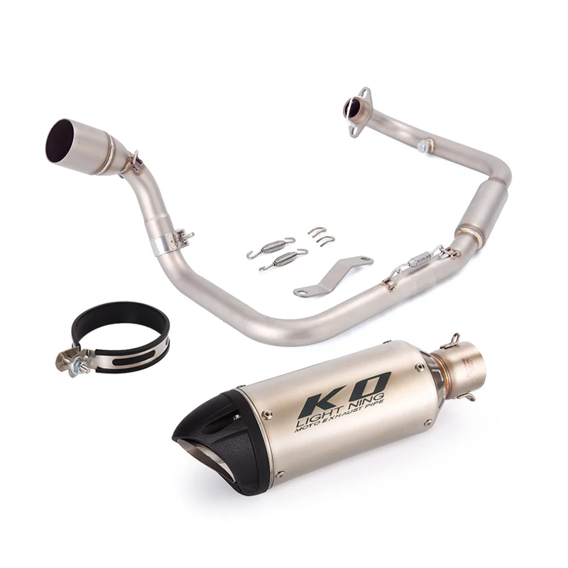 For Benelli TNT125 2017-2025 Motorcycle Exhaust System Mid Header Link Pipe Stainless Steel Muffler 320mm Escape Rear Tube
