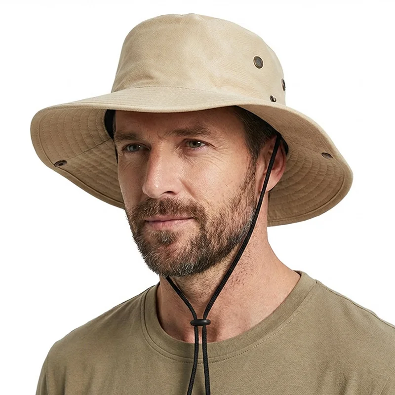 UV-Schutz Sonnenhut mit breiter Krempe – Sommerlicher Fischerhut für Outdoor, Angeln und Wandern – Atmungsaktiver Sonnenschutz-Schirmhut