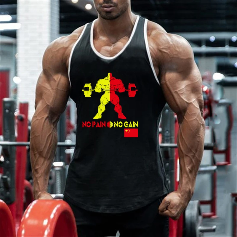 Herren Fitness Sport ärmellose Muskel Unterhemden Sommer Baumwolle atmungsaktive Hip Hop T-Shirts Fitness studio Bodybuilding Sommer coole Tanktops