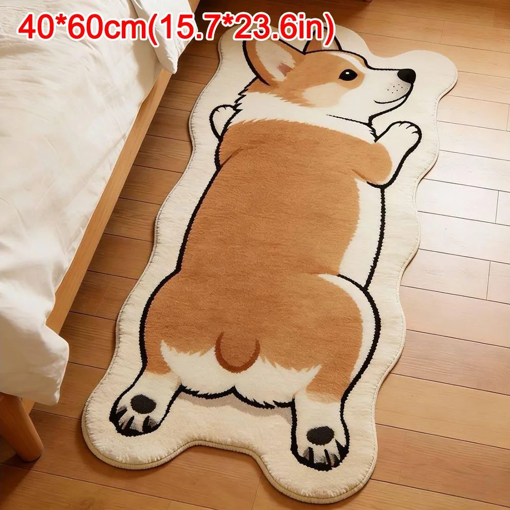 Special-shaped Puppy Print Rug Pet Theme Rug Soft Animal Floor Mat Decorative Carpet Dog Shape Dog Shaped Rug Living Room Decor