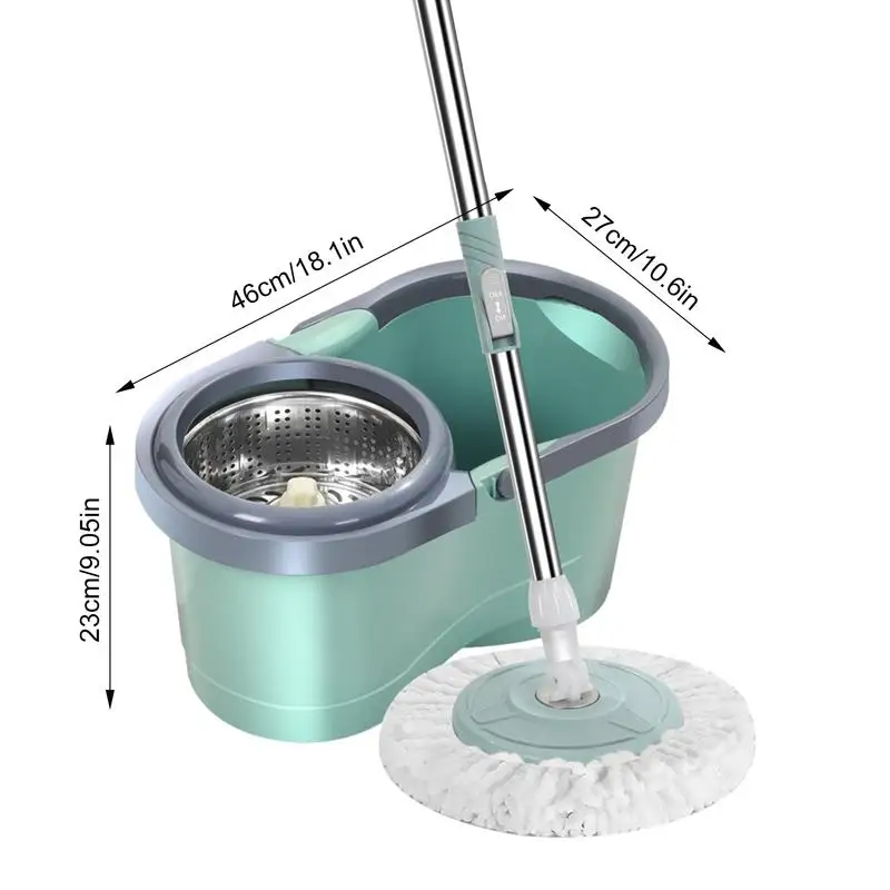 SpinMop i zestaw wiaderek do czyszczenia gospodarstwa domowego automatyczny SpinMop drewniany do czyszczenia podłóg z mikrofibry regulowany brudne i