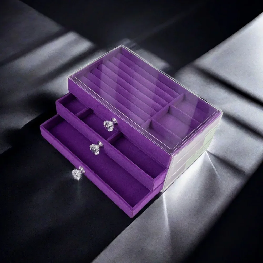 Multi-layer Jewelry Storage Box Drawer Type Large Capacity Anti-oxidation Earrings Ring Necklace Bracelet Jewelry Box