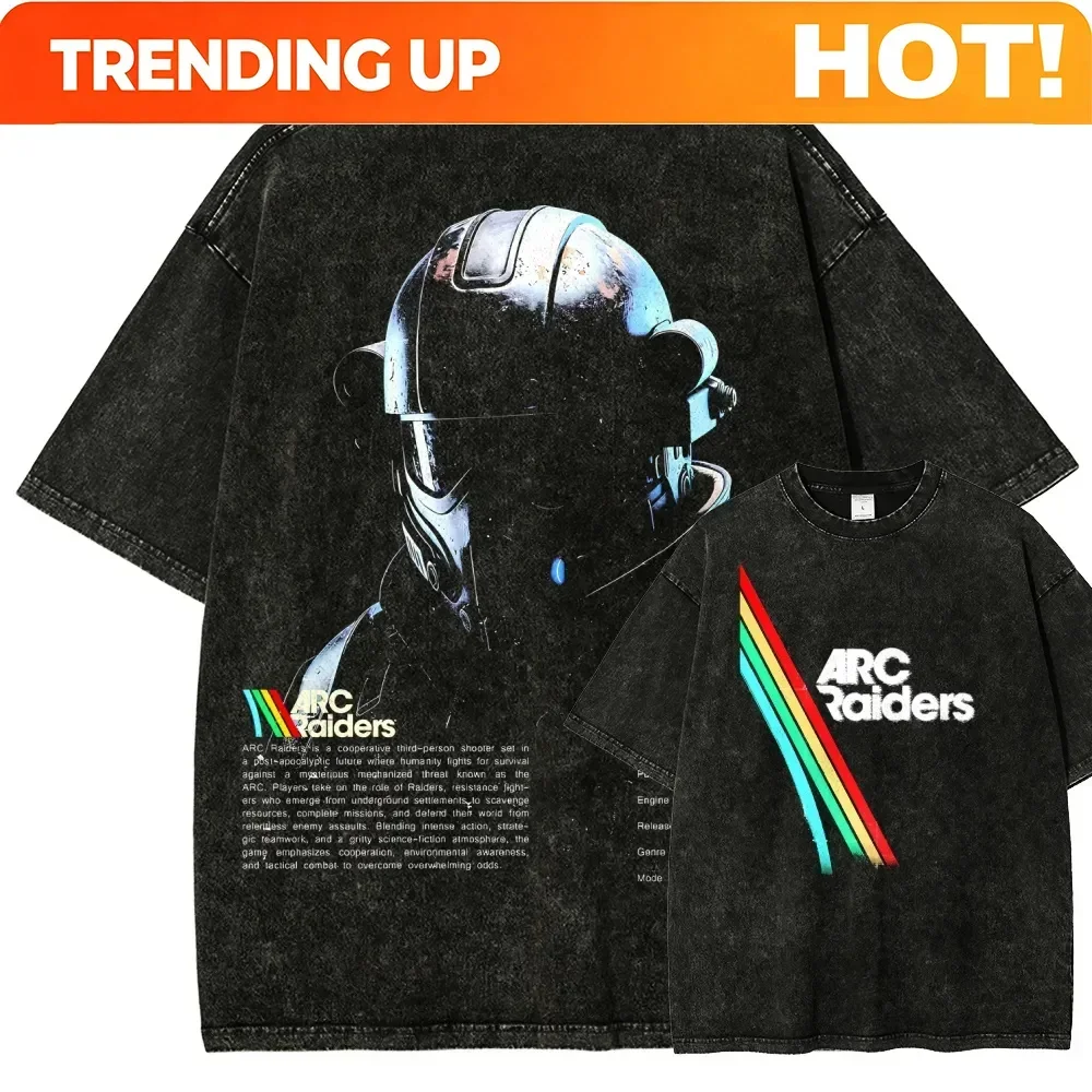 Customization New Science Fiction The Shooting Game ARC Raiders Graphic Print T-shirt Men Women Fashion O-neck Cotton Tee Oversi