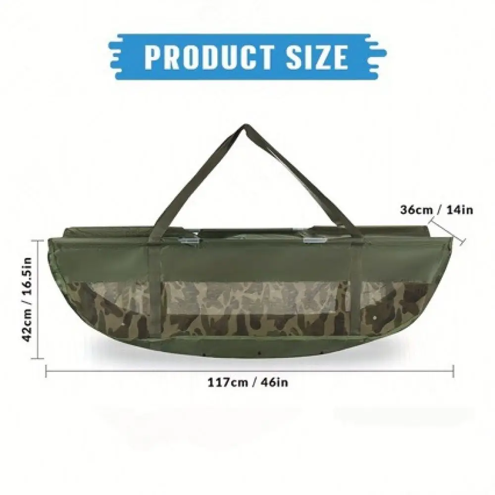 Folding Fish Weighing Sling Portable Carp Fishing Gear Durable Protection Bag Outdoor Measuring Net For Catch