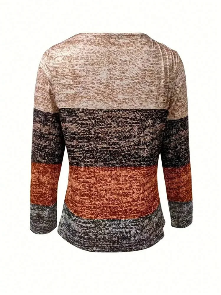 A  Casual  Patchaork  front-Zip   Tshirt