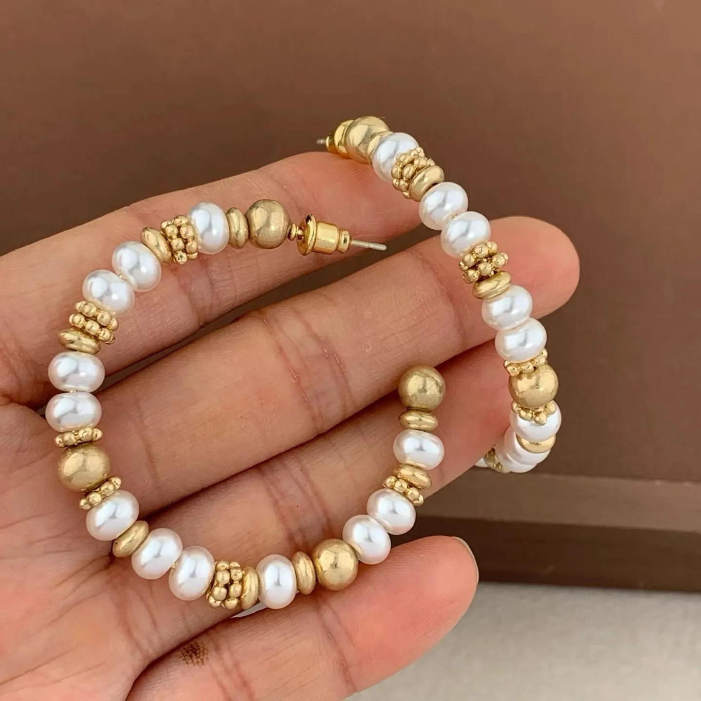 

Trendy Vintage Crystal pearl beading earrings for women's girl gift Party Jewelry accessory