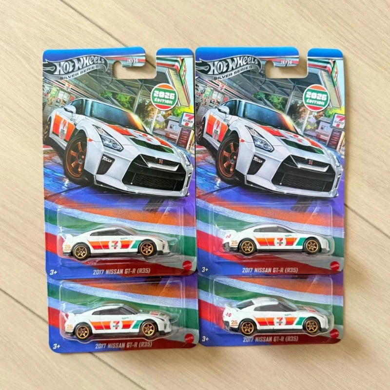 Voiture miniature Hot Wheels 1/64 en métal moulé sous pression, édition limitée 2026, modèle Gt-R R35, collaboration 7-Eleven, jouet en alliage, cadeau d'anniversaire