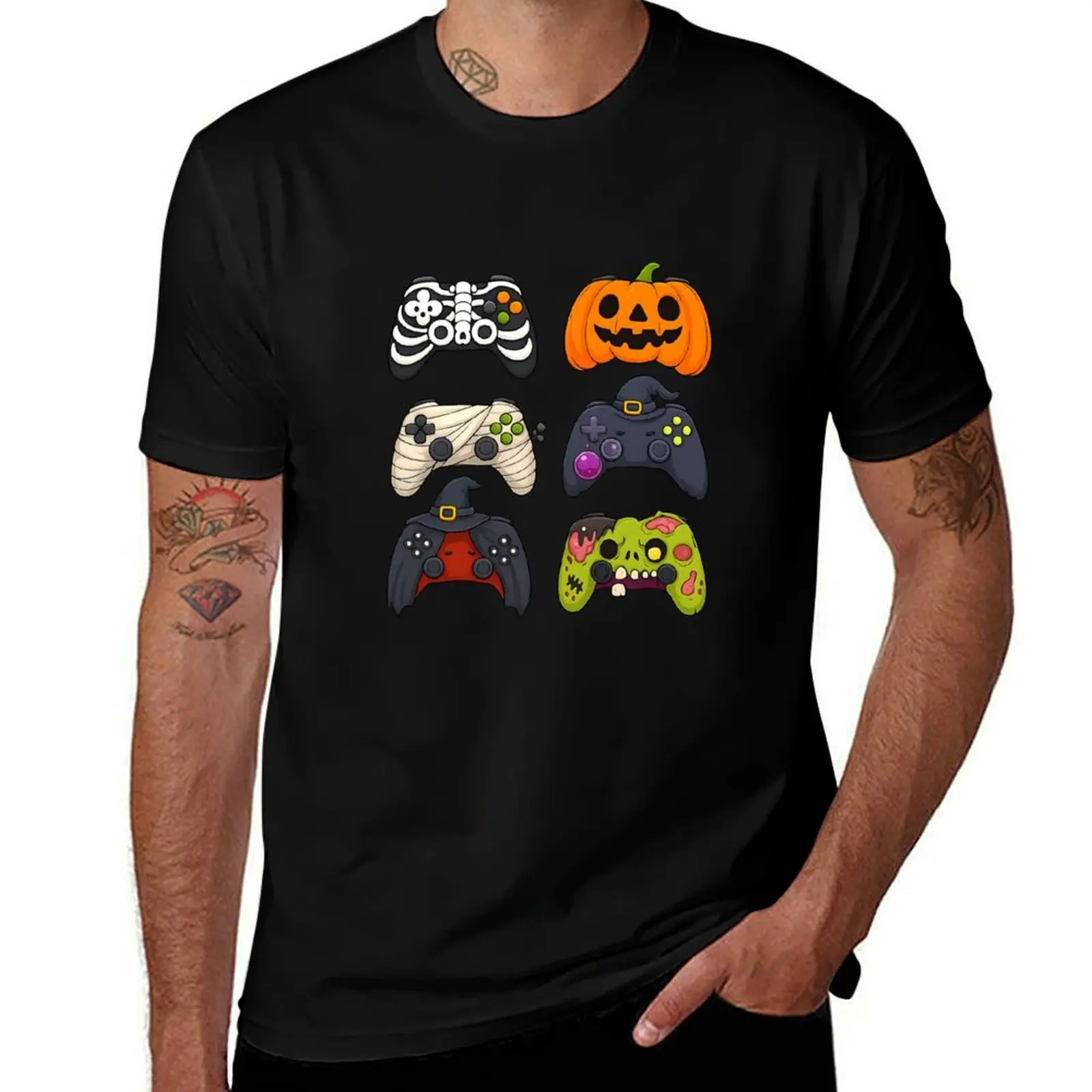 

Halloween Skeleton Zombie Gaming Controllers Mummy T-Shirt funny meme t-shirts sweat Anime t-shirt mens funny t shirts