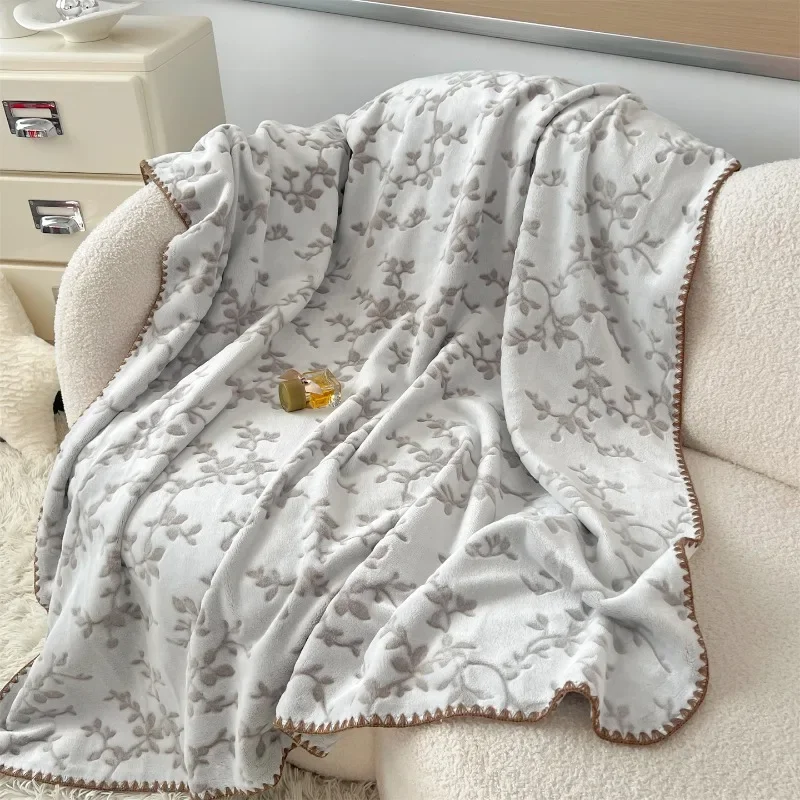 Shell needle three-dimensional carved milk fleece blanket autumn and winter thickened bedroom sofa blanket