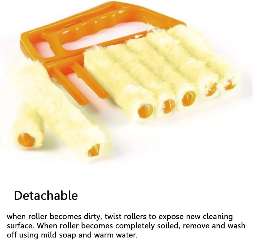 Blind Cleaner Brush Mini Washable & Removable Window Air Conditioner Duster with 7 Slat Handheld Household Cleaning Tools