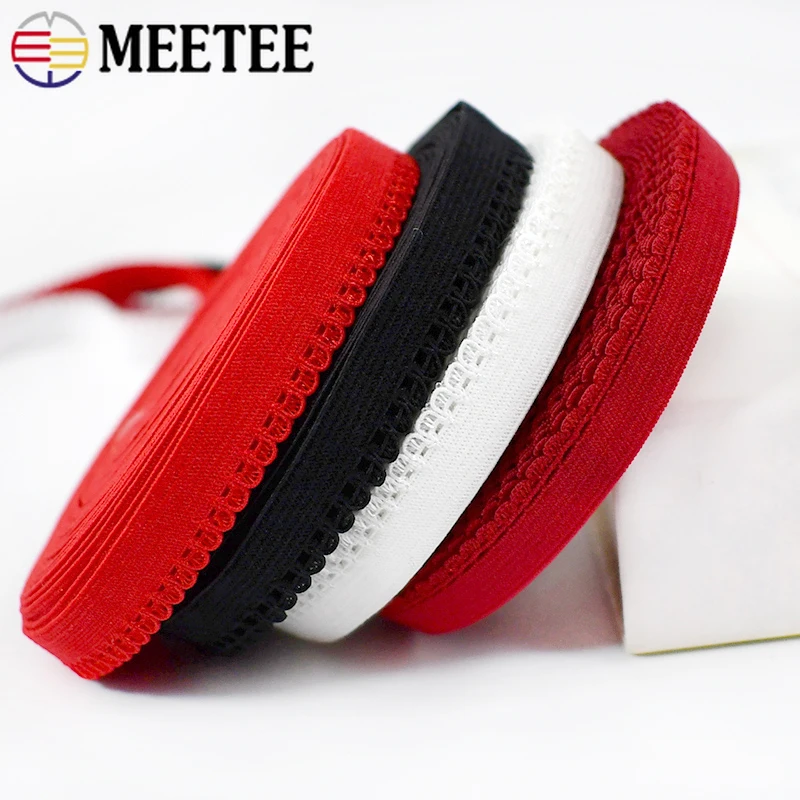 

30/50M 10mm Soft Lace Trim Elastic Rope Underwear Bra Strap Braid Rubber Band Swimwear Decor Stretch Tape DIY Sewing Accessories