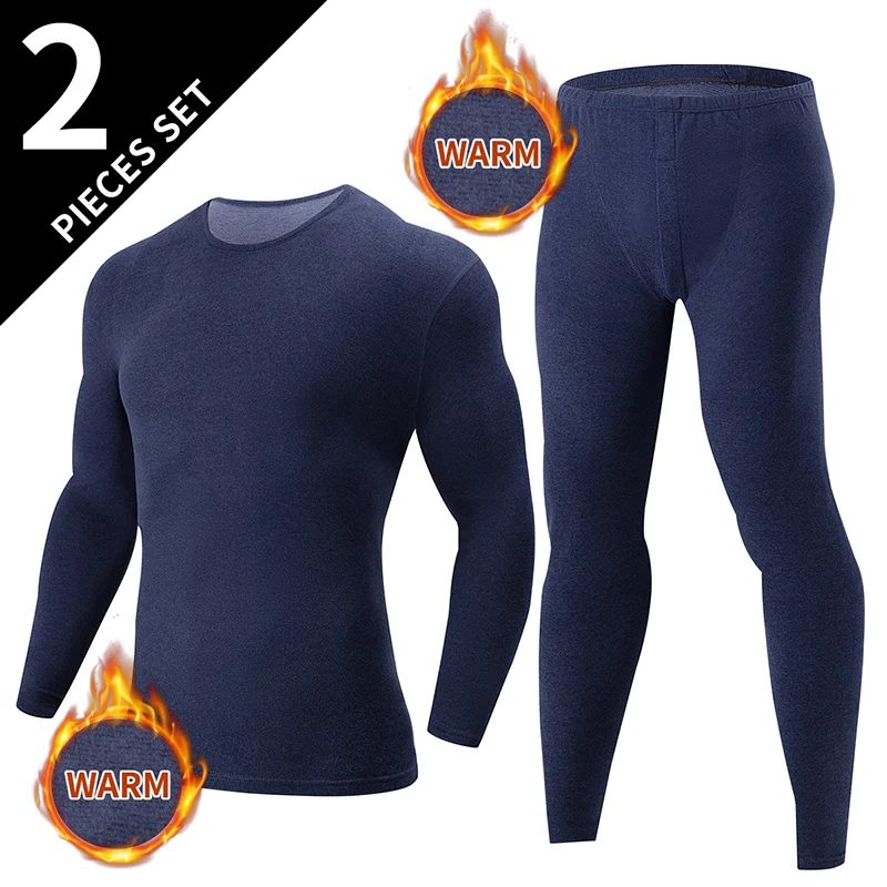Men's Autumn And Winter Warm Suit Cashmere Comfortable Moisture Absorption Autumn Solid Color Fashionable Home Warm Suit view 3